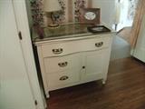 Painted wash stand with glass top
