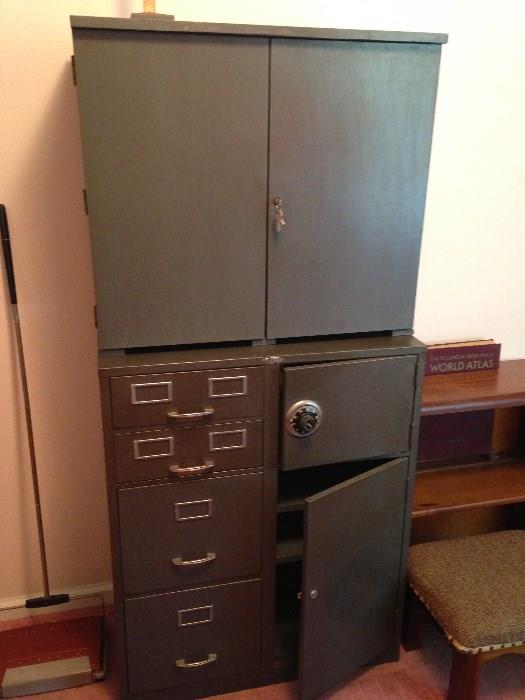 File cabinet with safe.