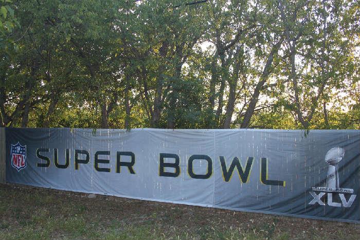 Super Bowl XLV Banner!  This banner hung on the side of Cowboys Stadium in Arlington for Super Bowl XLV!