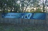 This banner hung on the side of Cowboys Stadium in Arlington for Super Bowl XLV!
