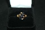 14K Sapphire and Diamond Ring