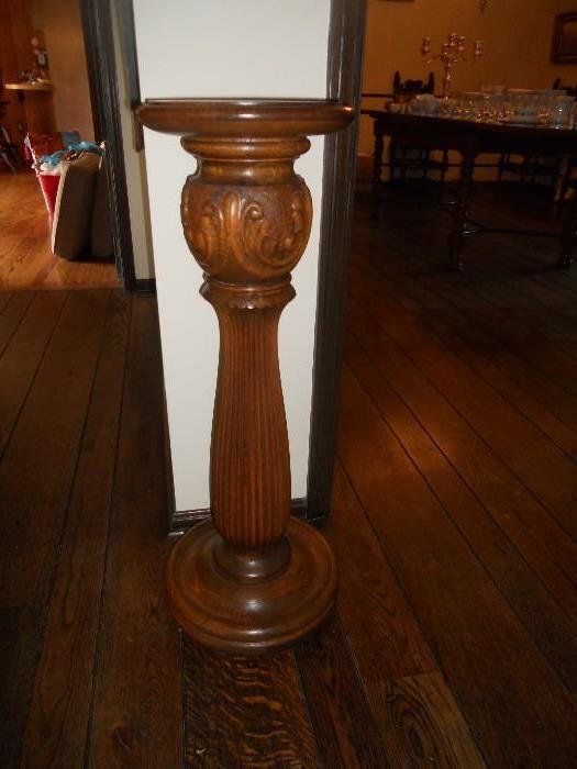 carved oak pedestal