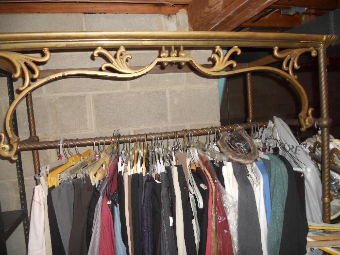 Large Higbee's brass clothing rack