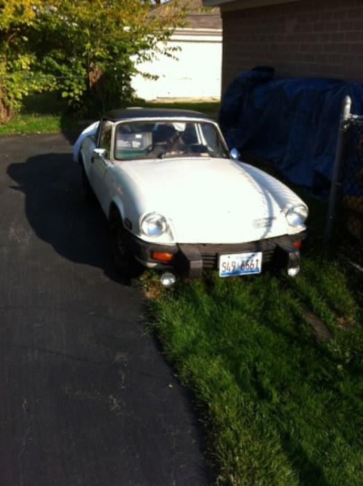 1979 Triumph spitfire project car. Many new parts, runs great, but not drivable, 46K orig miles, hard removable top. $3300.  NO 50% OFF