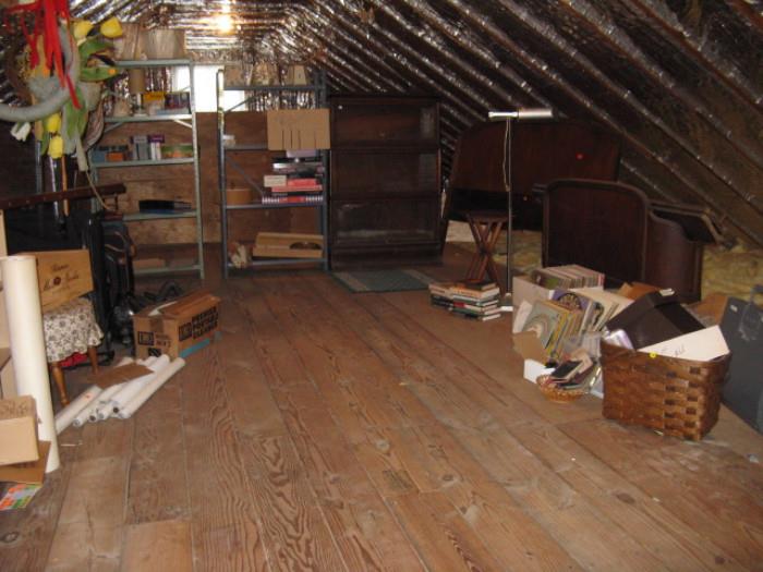 Attic View w Oak Stacking ( Barrister) Bookcase Etc