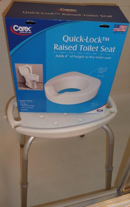 Shower stool, Quick-Lock Raised Toilet Seat
