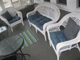 four piece white wicker set $95
