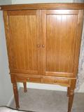 Oak media cabinet $160