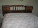 queen bed with maple frame $60