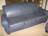 Blue leather sofa - $150