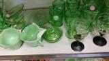 And here we have Jeanette & Block Optic Vaseline glass along with Jadeite