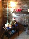 Bar cart. Vintage liquor bottles.