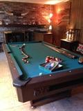 Pool Table. Stag horns.