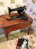 Sewing machine. Vintage Singer sewing machine.