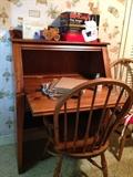 Desk. Chair. Singer Serger.