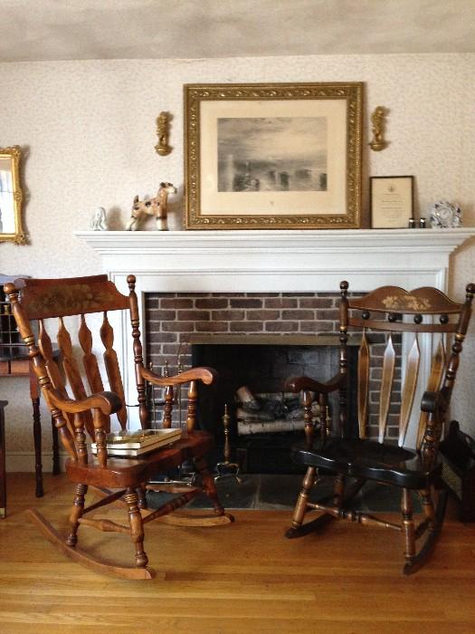 Fireplace tools. Rocking Chairs. Art. Collectibles. 