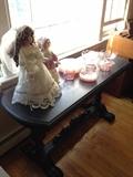 Dolls. Depression glass.