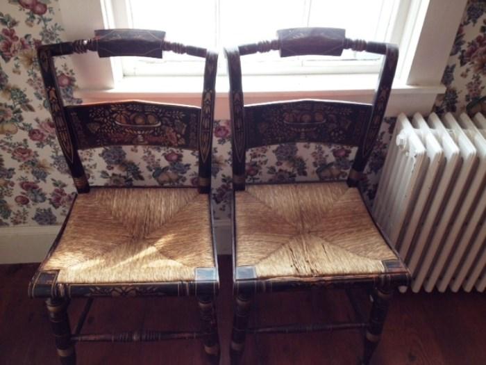 Vintage stenciled chairs