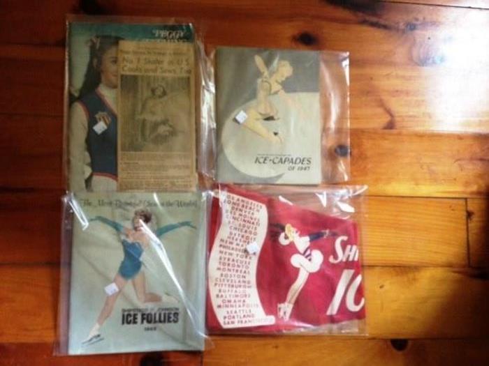 Ice Capades - banner, booklets 1947-1969, Peggy Fleming and news article