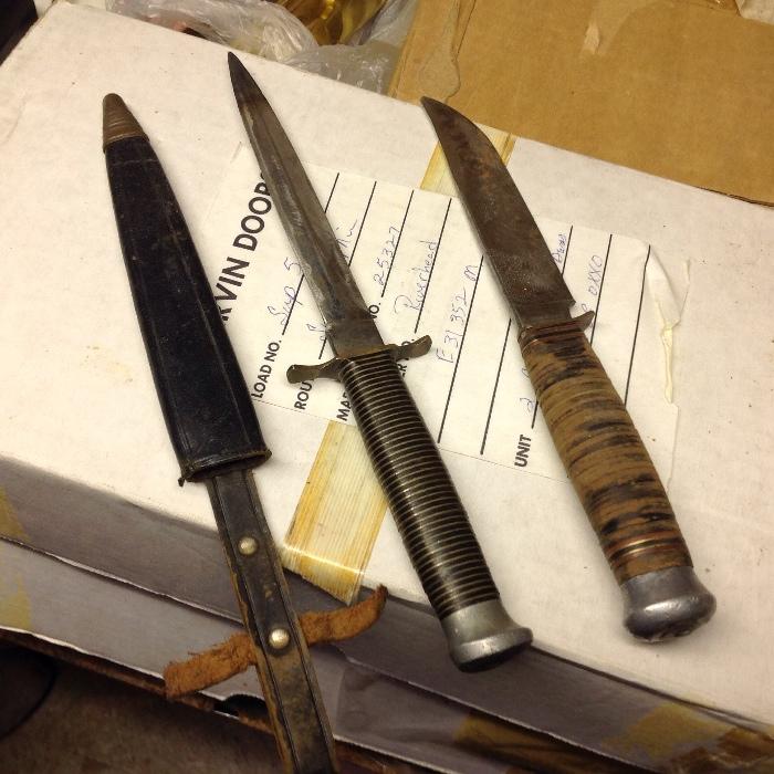 Vintage dagger and knife.