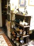 bookcase/shelf pottery, pewter, porcelain, etc.