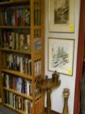 framed art, books, smoking stand, etc.