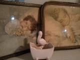 Haeger Stork & Crib, Very old childrens portraits