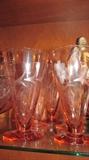 PINK DEPRESSION GLASS SET