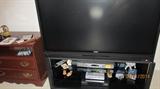 LARGE SCREEN TV & BLACK TV CABINET