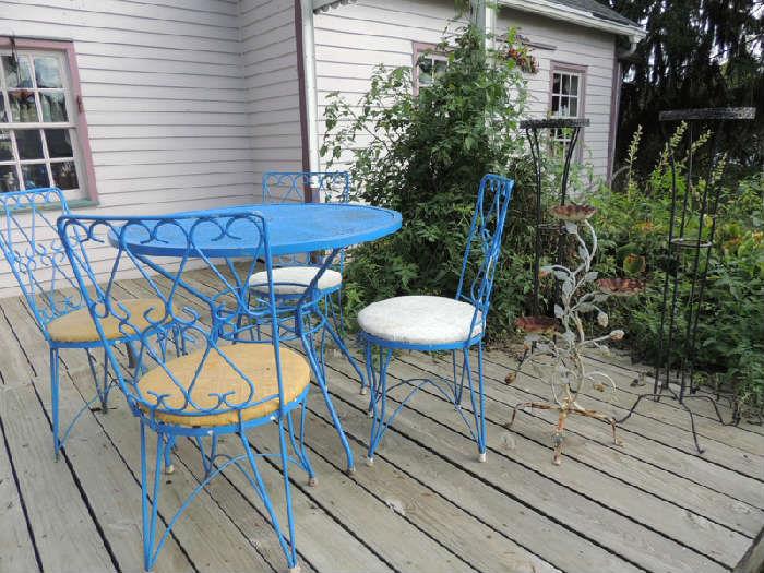 iron furniture and plant stands