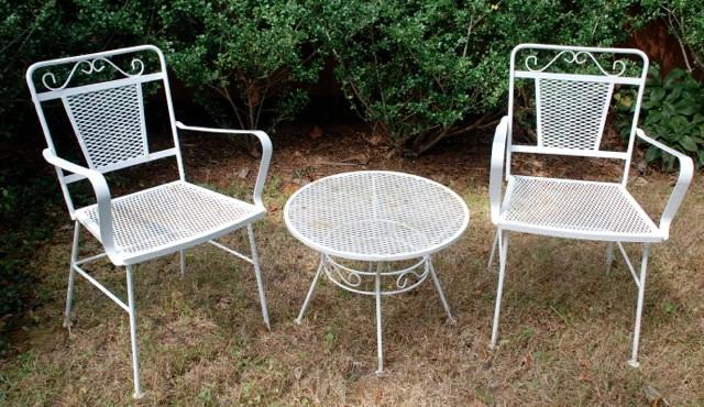 Wrought Iron Chairs and Table (sold as a set of 3)