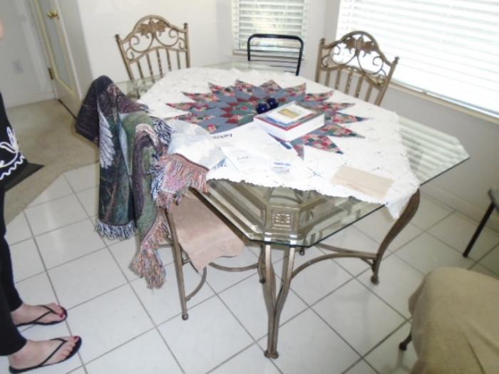 Glass Top Kitchen Table & Chairs