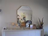 8-Sided Dresser Mirror and White Tall Dresser