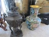 ENAMEL VASES & INCENSE BURNERS