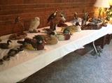 Hand painted ducks and some carved hand painted birds
