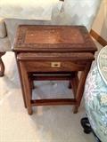 Nesting Tables with Carved & Inlaid Top (one of a pair)