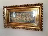 Persian painting in Ornate Frame - 27 ¾" x 16", Mid to Late 20th Century, artist signed "Vaziri" in Latin script & Farsi