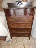 Oak High Boy Chest of Drawers