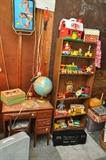 Fisher Price toy sets, child's desk and chair, Young Student typewriter