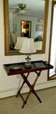 tray table and Wedgewood lamp