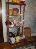 Vintage Toys, Bookshelf, Caned Rocker