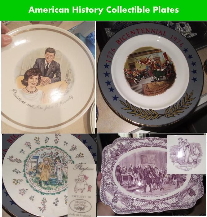 American History Collectible Plates - large collection. 