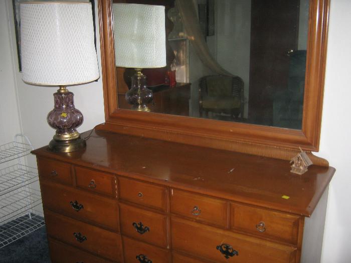  dresser with mirror real wood