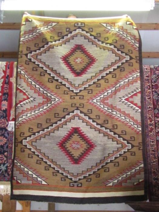 Fantastic Vintage Navaho Rug. Purchased in 1930's by my clients father when visiting a Navaho reservation in the Phoenix, Arizona area.  Approximately 55"x84"