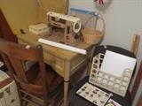 Singer sewing machine and cabinet