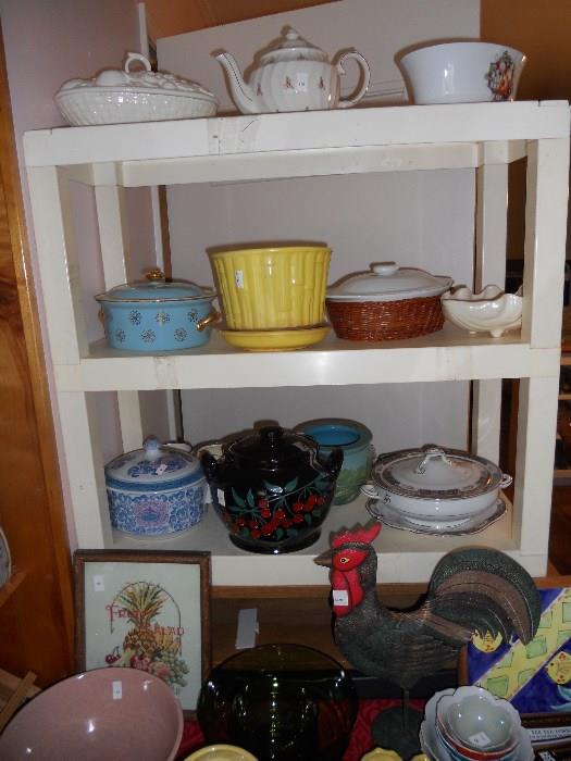 Many nice casseroles and other ceramicware