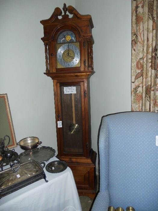 Hand Made Grandfather Clock--now running with weights