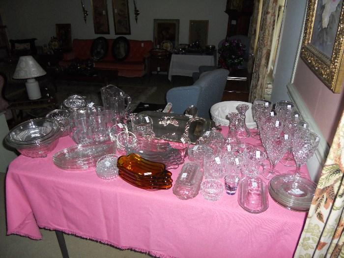 Crystal items from glasses to bowls and pitchers