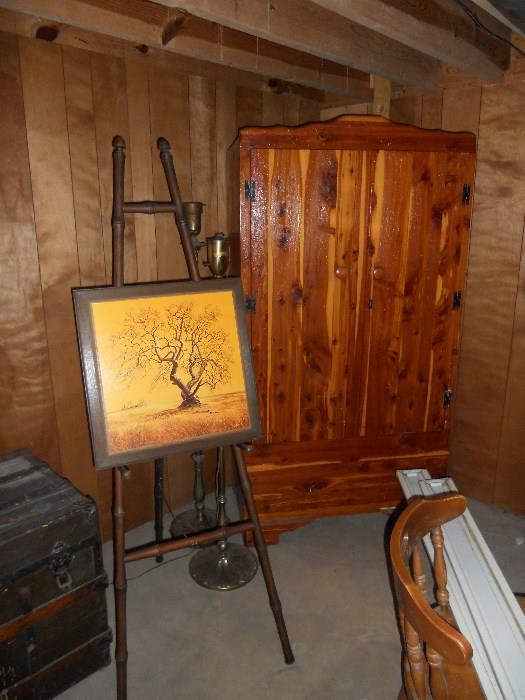 Wardrobe and easel