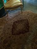 100% wool handmade 6' by 6" Tabriz rug with scalloped edge;